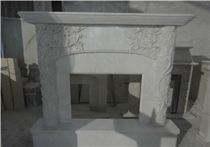 Guangxi White Marble Fireplace
