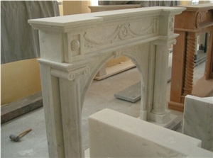 Guangxi White Marble Fireplace