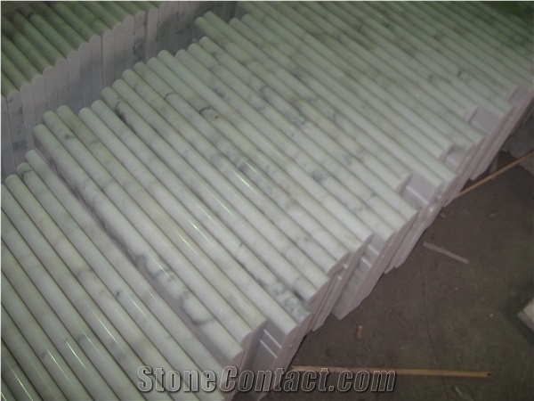 Guangxi White Marble Stairs & Steps,Carrara White Marble Stair Risers & Treads