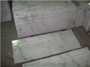 Guangxi White Marble Stairs & Steps,Carrara White Marble Stair Risers & Treads