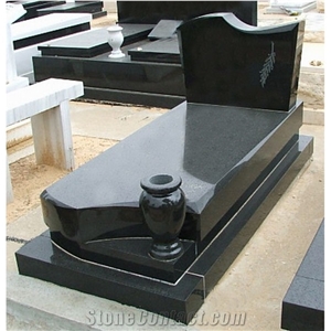 Hebei Black Granite Tombstone & Monument,China Black Western Style Monuments,Absolute Black Cross Heart Angel Tombstone