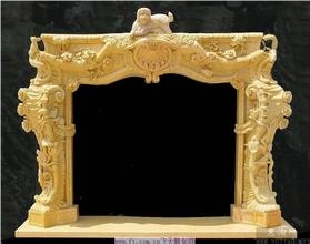 Home Decoration Elegant Natural Indoor Carved Marble Fireplace