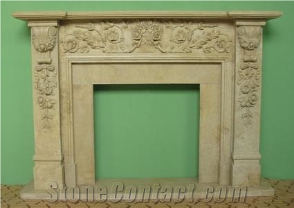 Home Decoration Elegant Natural Indoor Carved Marble Fireplace
