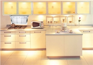Polished Solid Marble Crema Marfil Marble Kitchen Countertops with Sinks with Competitive Price and High Quality