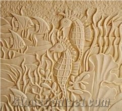 Round & Square Sandstone Relief & Etching