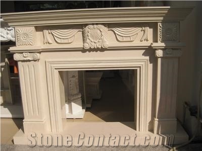 Royal Botticino Marble Fireplace