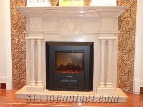 Royal Botticino Marble Fireplace