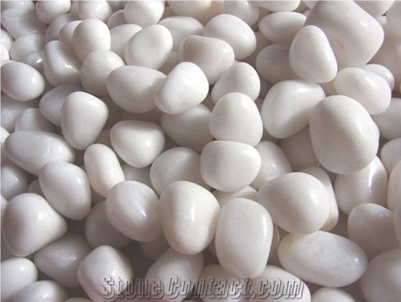 White Marble Pebble Stone,Natural Snow White Marble River Stone