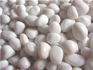 White Marble Pebble Stone,Natural Snow White Marble River Stone