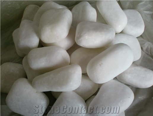 White Marble Pebble Stone,Natural Snow White Marble River Stone
