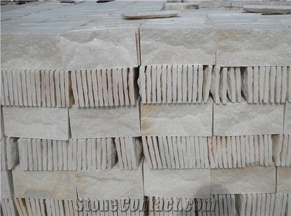 White Quartzite Mushroom Stone,Absolute White Mushroom Wall Cladding