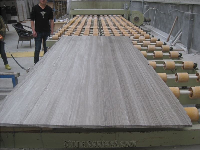 White Wooden Vein Marble Tiles & Slab, China White Marble