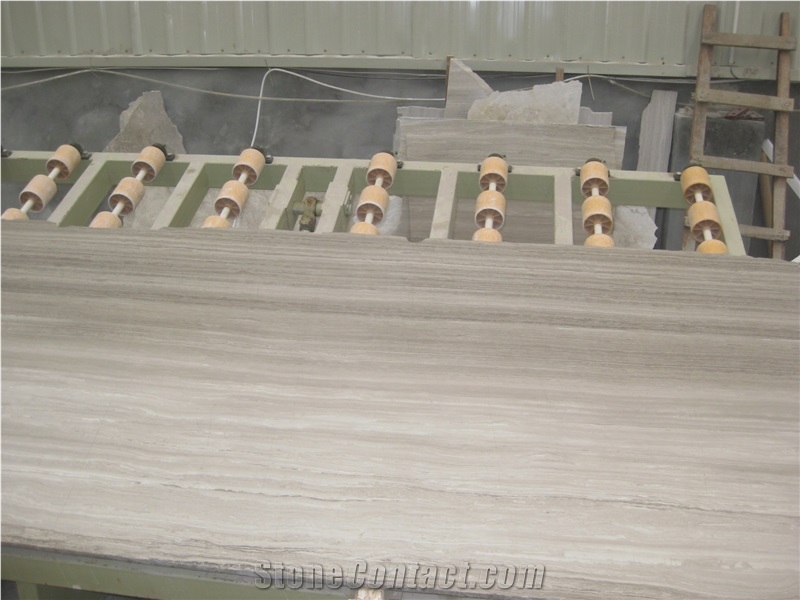 White Wooden Vein Marble Tiles & Slab, China White Marble