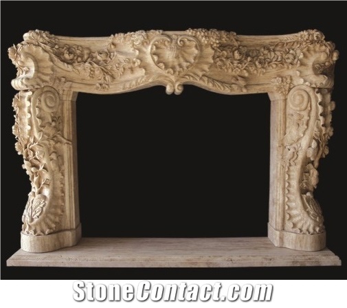 Yellow Limestone Fireplace,China Yellow Fireplace Insert,Beautiful Yellow Fireplace Mantel