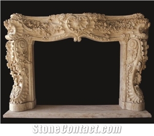 Yellow Limestone Fireplace,China Yellow Fireplace Insert,Beautiful Yellow Fireplace Mantel