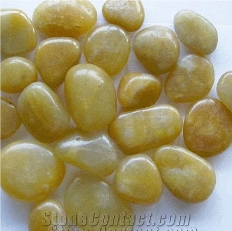 Yellow Pebble Stone,Polished Yellow Onyx River Stone