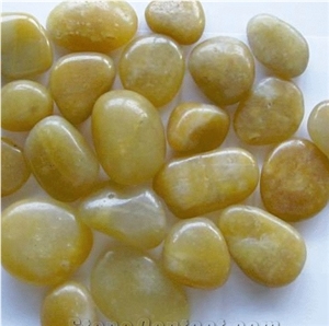 Yellow Pebble Stone,Polished Yellow Onyx River Stone