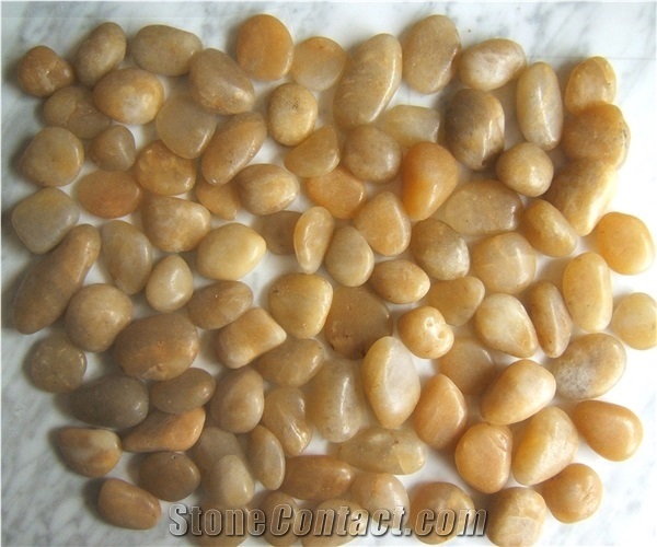 Yellow Pebble Stone,Polished Yellow Onyx River Stone