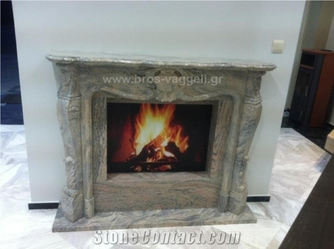India Juparana Granite Fireplace