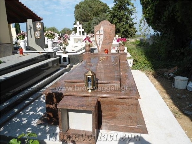 India Red Granite, Rosa Fantasy Granite Monumet