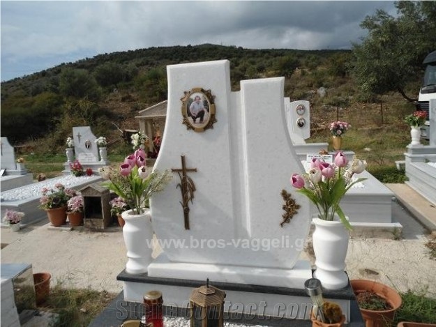 Kavala White Marble Headstone