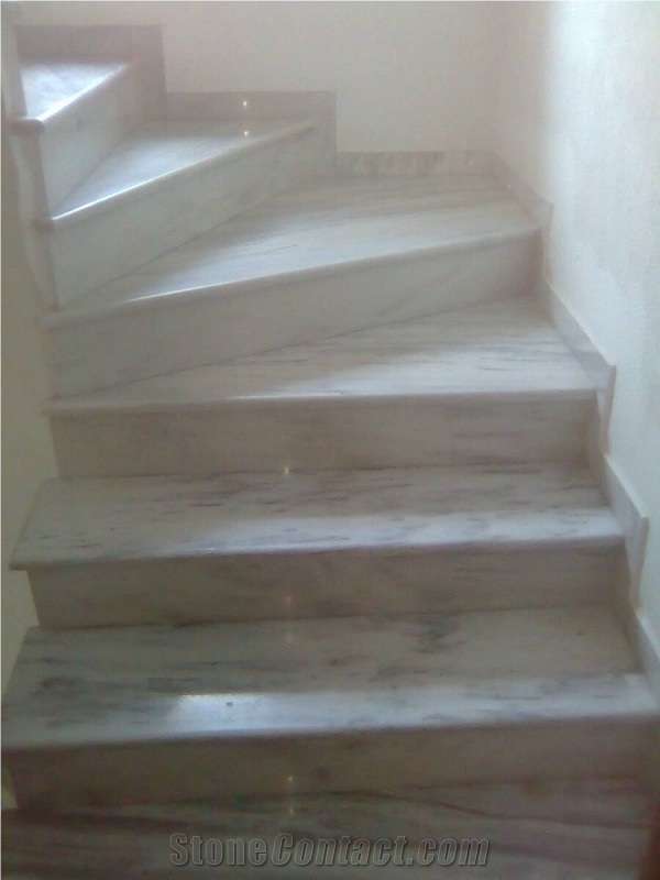 Nestos White Marble Stairs