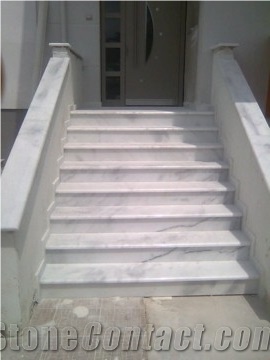 Nestos White Marble Stairs