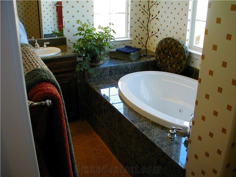 Tropic Brown Honey Granite Bathtub Surround