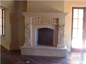 Cantera Corcho Dorado Fireplace