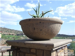 Pinon Chocolate Cantera Flower Pot