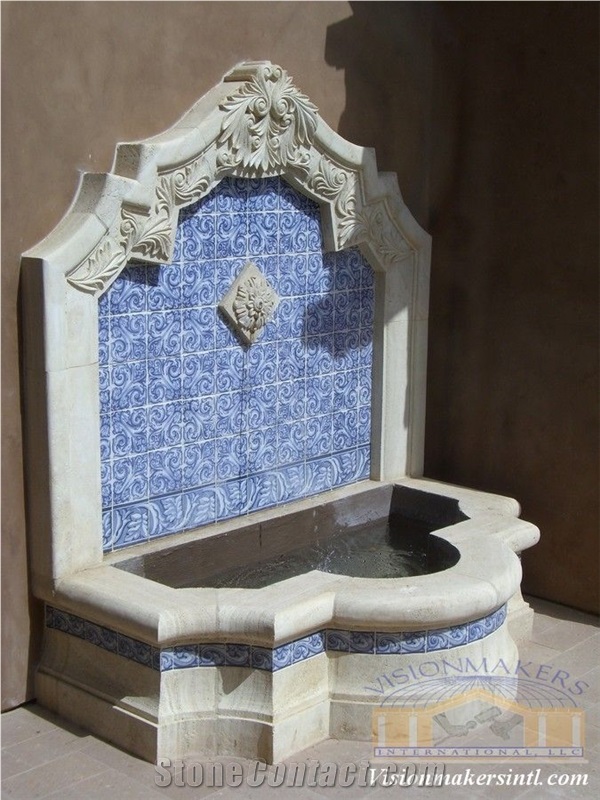 Sonora Cream Limestone Fountain
