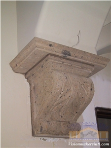 Tobacco Brown Cantera Carved Corbels