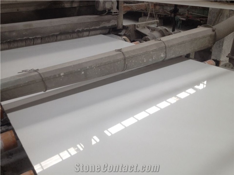 Artificial White Marble Big Slabs,Random Edge Polished Surface,China Pure White Marble Artificial Stone