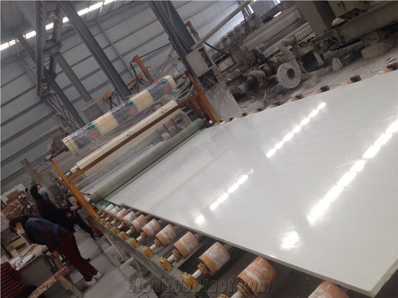 Artificial White Marble Big Slabs,Random Edge Polished Surface,China Pure White Marble Artificial Stone