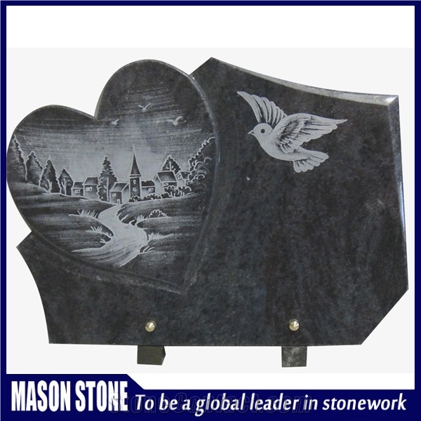 Bahama Blue Line Carving Headstone,Heart Monument & Tombstone