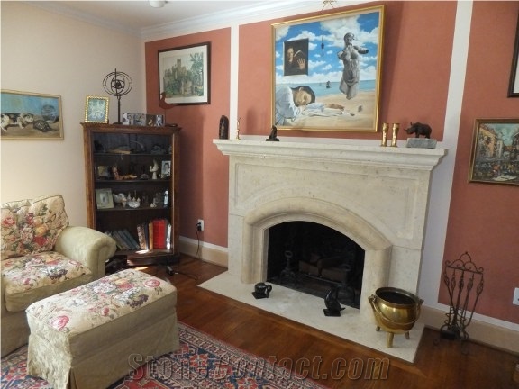 Custom Hadrian Limestone Fireplace Surrounds
