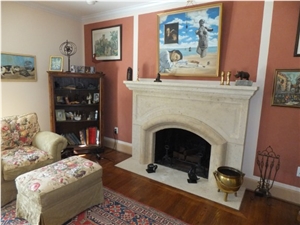 Custom Hadrian Limestone Fireplace Surrounds
