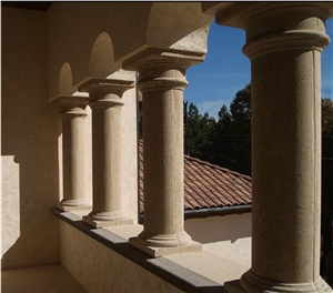 Indiana Select Buff Limestone Column, Custom Made Indiana Limestone Columns