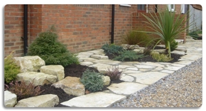 Purbeck Stone Crazy Paving Flagstone Courtyard