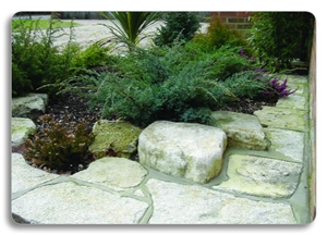 Purbeck Stone Crazy Paving Flagstone Courtyard