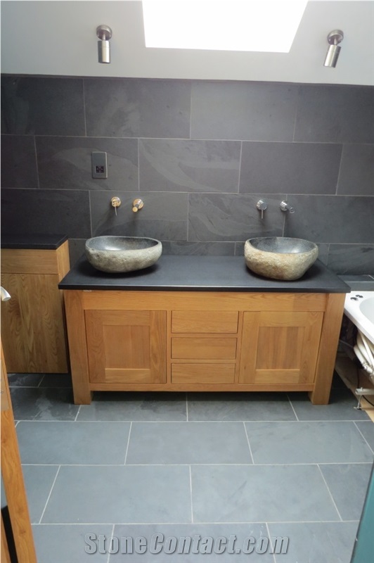 Silver Grey Slate Bathroom Design