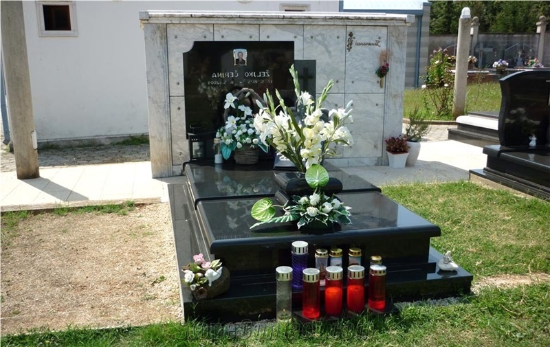 Jet Black Granite Monument