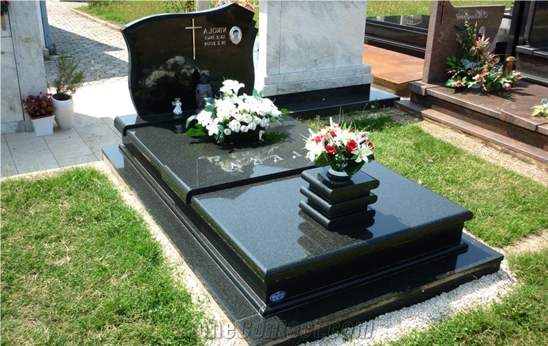 Jet Black Granite Monument