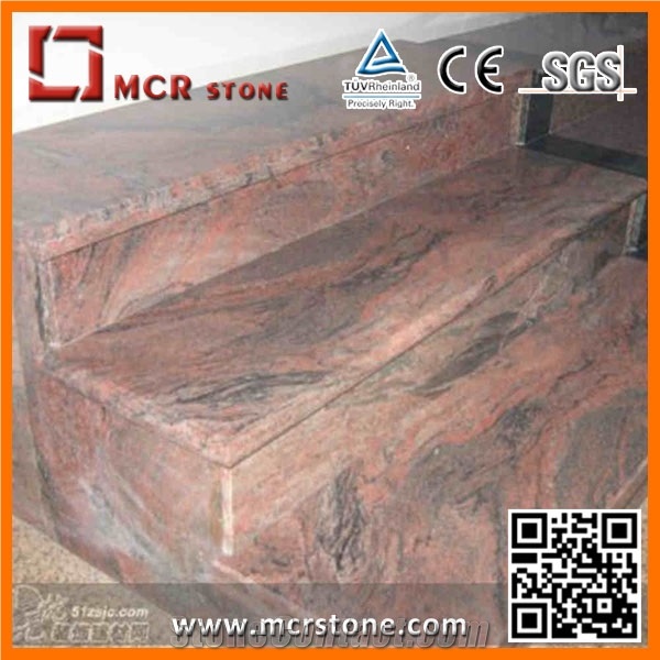 India Red Granite Slabs & Tiles, Multicolor Red Granite Slabs & Tiles