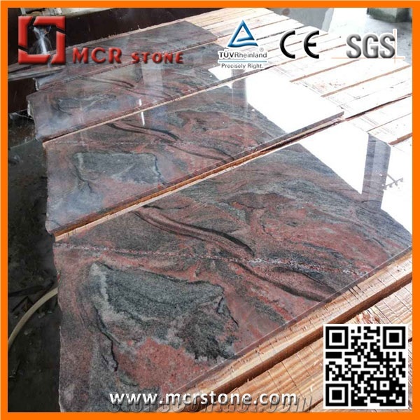 India Red Granite Slabs & Tiles, Multicolor Red Granite Slabs & Tiles