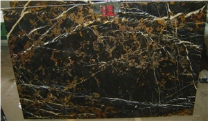 Black and Gold Marble Tiles and Slabs, Pakistan Black Marble
