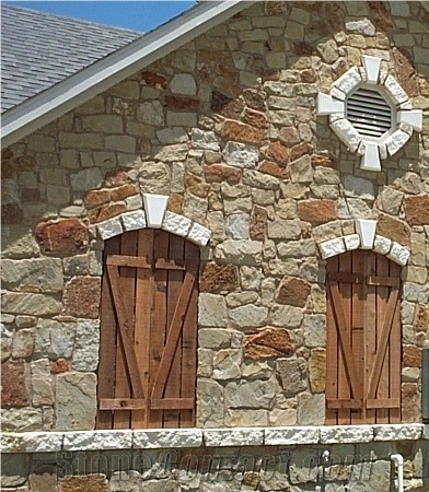 Chateau Cut Autumn Blend Sandstone Building Wall