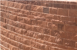 Texas Red Sandstone Sonoma Cut Chopped, Split, Wall Tiles