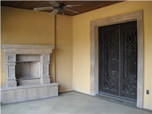 Pinon Bronze Tobacco Cantera Fireplace