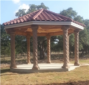 Rosa Ermita Cantera Carved Rope Column Gazebo